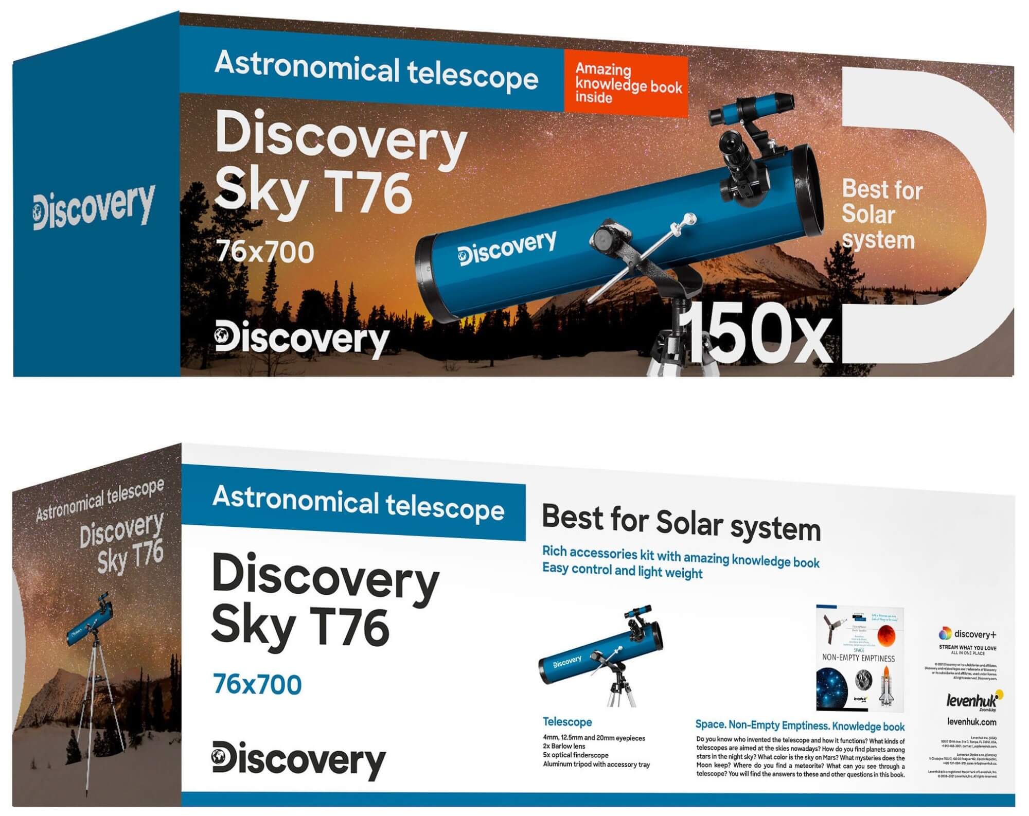 Hvezdársky ďalekohľad Discovery Sky T76 s knižkou